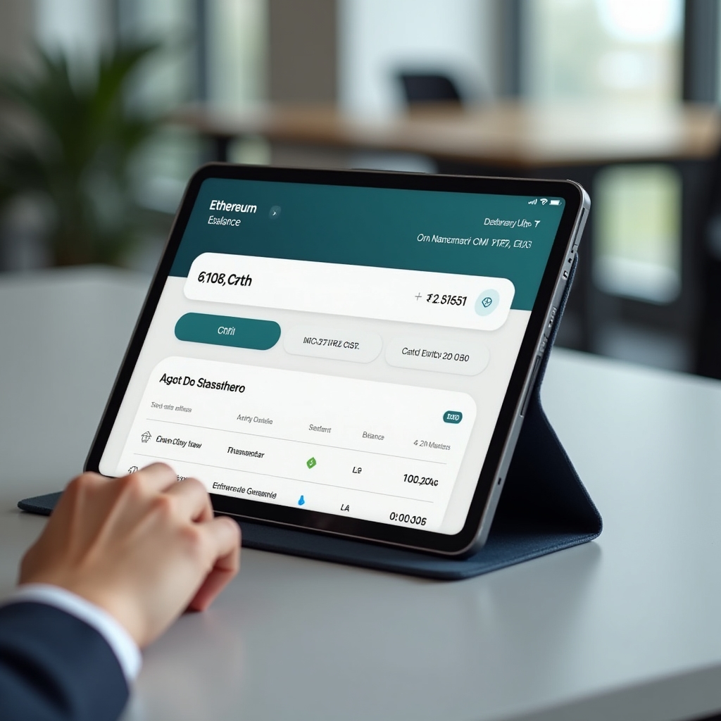 Ethereum software wallet interface displaying wallet balance and transaction history